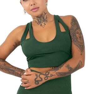 Ecoluxe Cali Crop Top - Evergreen Love Khaos